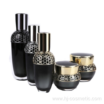 High-grade luxury cosmetic bottles court retro acrylic cosmetic bottle/jars with good price